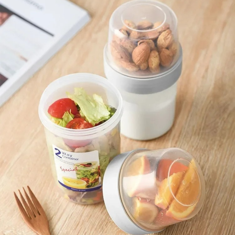 Meal Prep Oatmeal Jars - Breakfast Oatmeal Cereal Nut Yogurt Salad