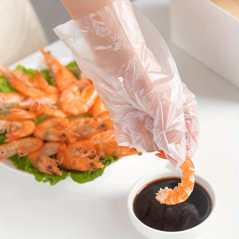 100pcs Plastic Disposable Glov - Meal Prep Restaurant ulasan dan harga