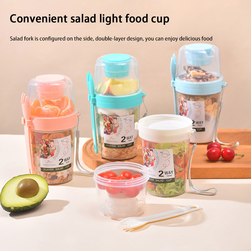 Portable Breakfast Salad Cup W - Meal Prep Oatmeal Jars ulasan dan harga