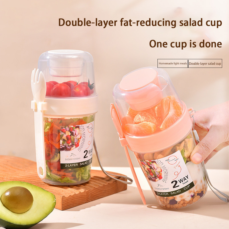 Portable Breakfast Salad Cup W - Meal Prep Oatmeal Jars ulasan dan harga