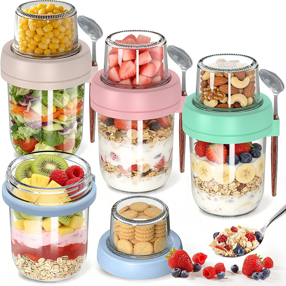 Overnight Oats Containers with - Meal Prep Oatmeal Jars ulasan dan harga