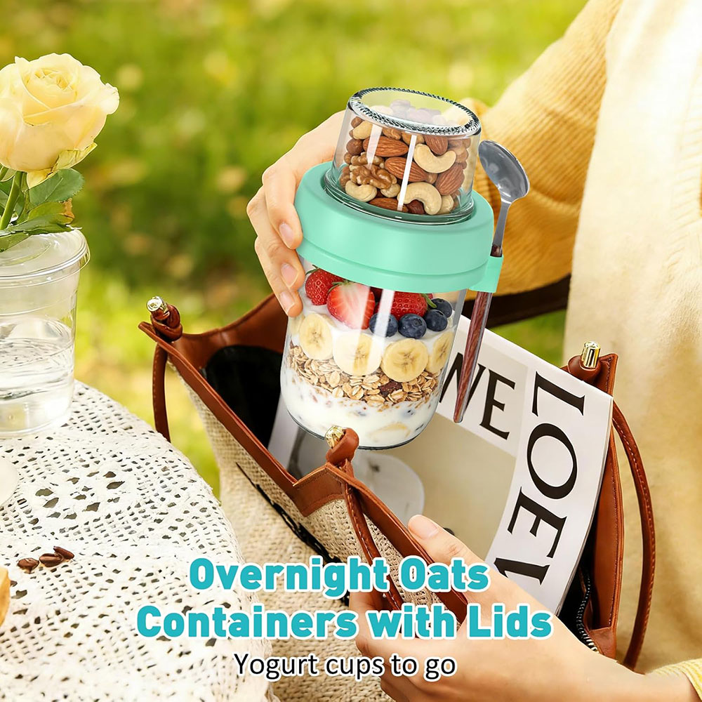 Overnight Oats Containers with - Meal Prep Oatmeal Jars ulasan dan harga