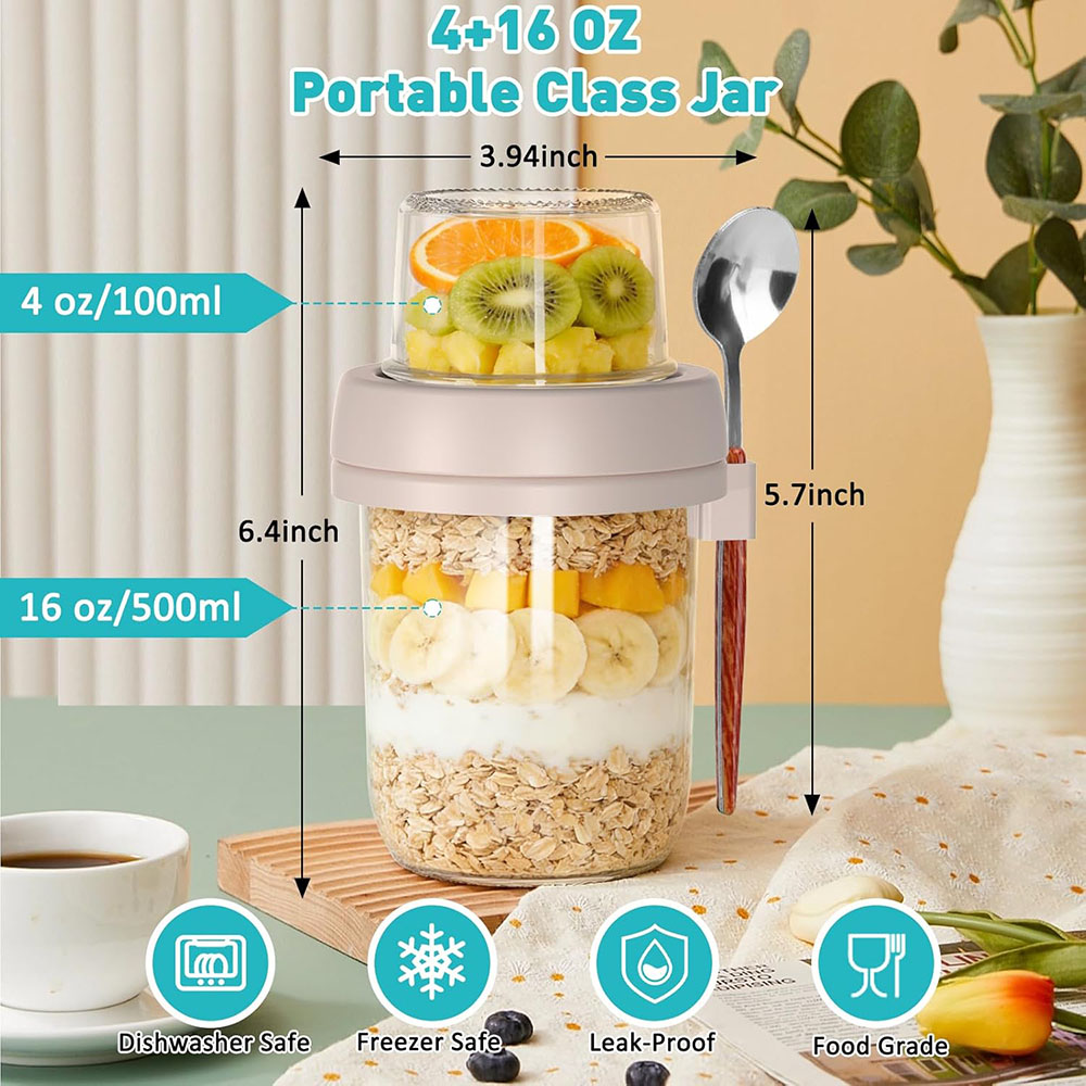 Overnight Oats Containers with - Meal Prep Oatmeal Jars ulasan dan harga