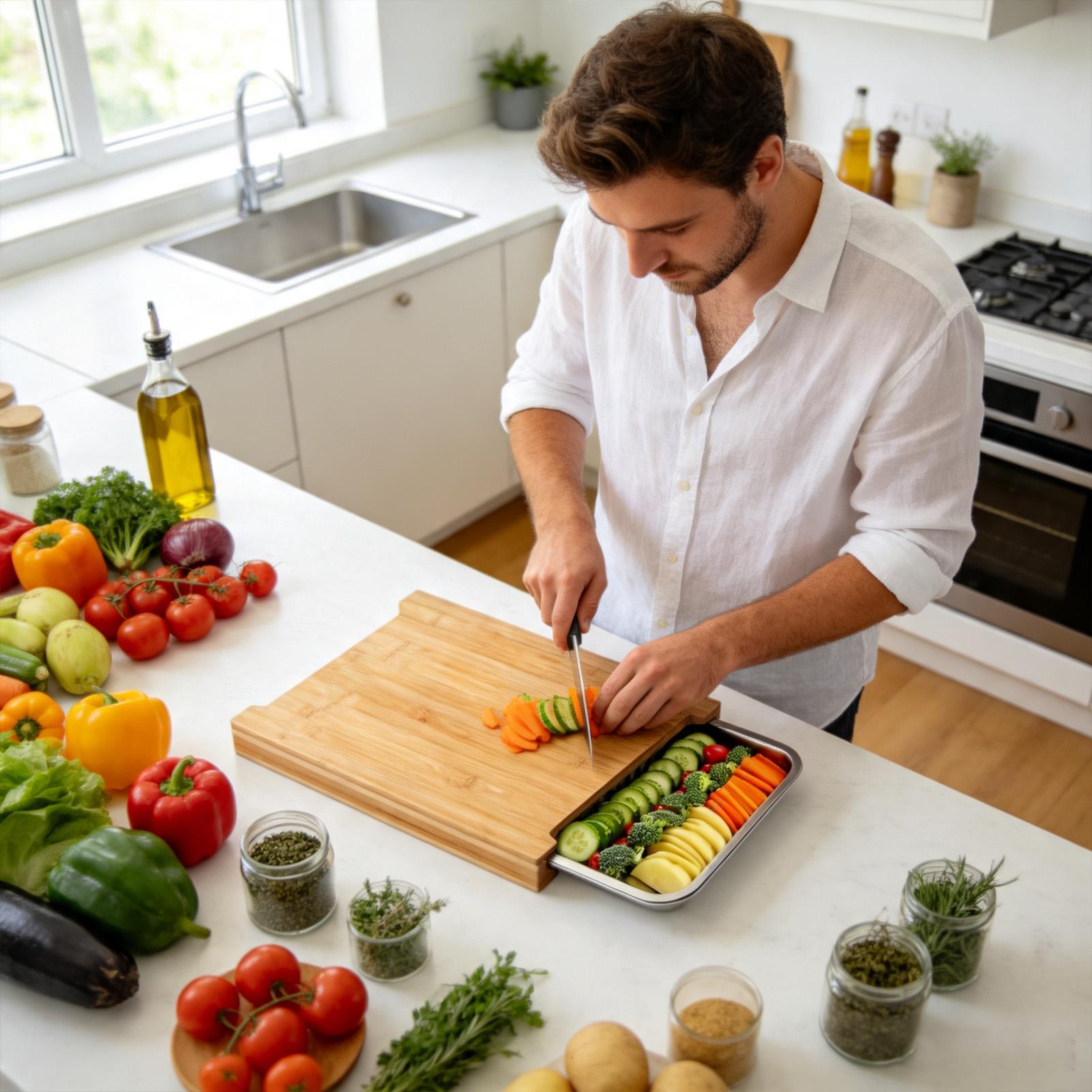 Wood Cutting Boards For Kitche - Meal Prep For Cutting ulasan dan harga