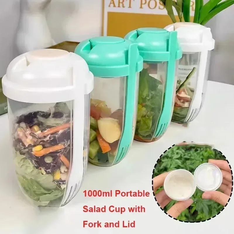 Portable Salad Bowl with Lid a - Meal Prep Yogurt ulasan dan harga