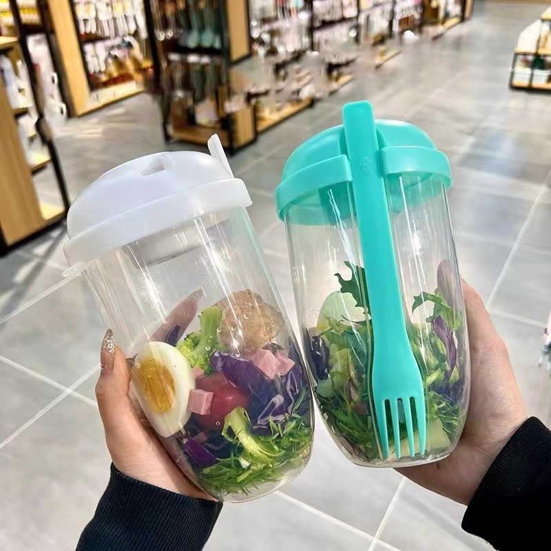 Portable Salad Bowl with Lid a - Meal Prep Yogurt ulasan dan harga