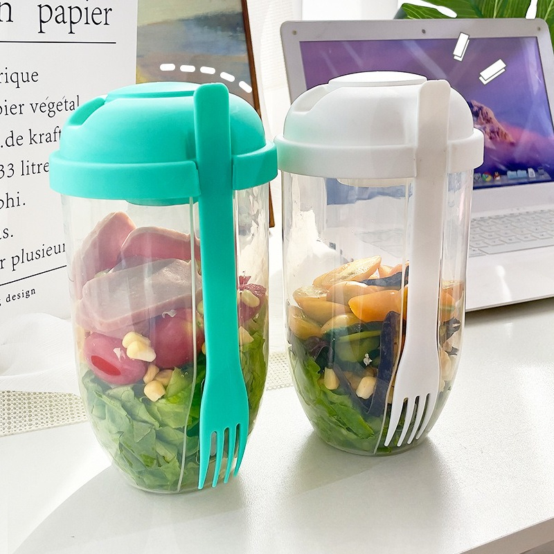 Portable Salad Bowl with Lid a - Meal Prep Yogurt ulasan dan harga