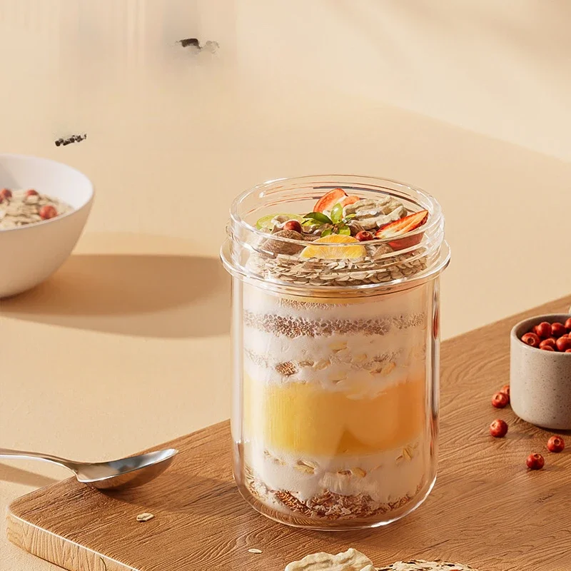 420ML New Breakfast Cups Oatme - Meal Prep Oatmeal Jars ulasan dan harga