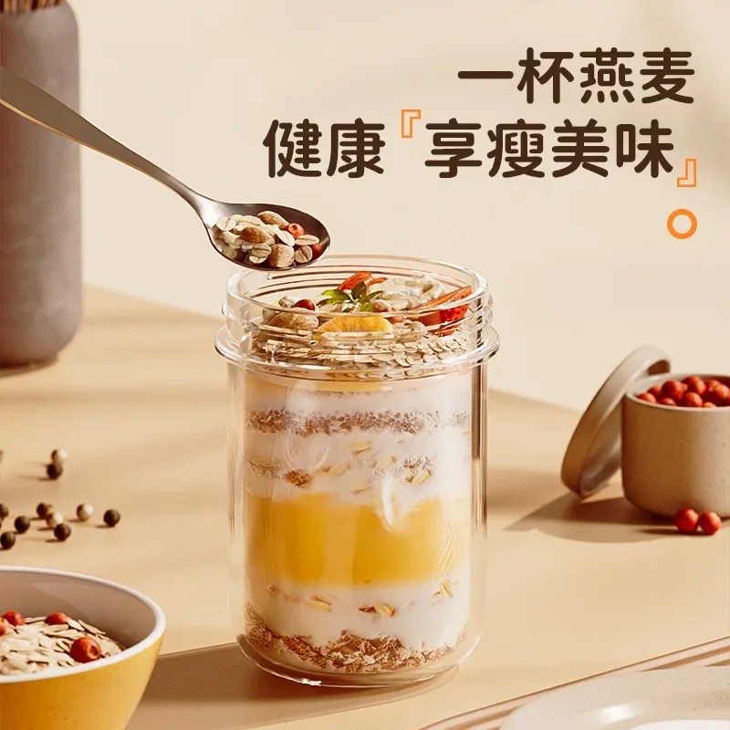 420ML New Breakfast Cups Oatme - Meal Prep Oatmeal Jars ulasan dan harga