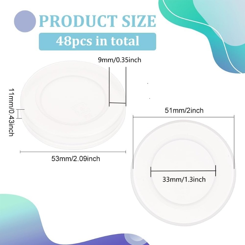 48 Pcs 2inch Yogurt Jar Lids C - Meal Prep Yogurt ulasan dan harga