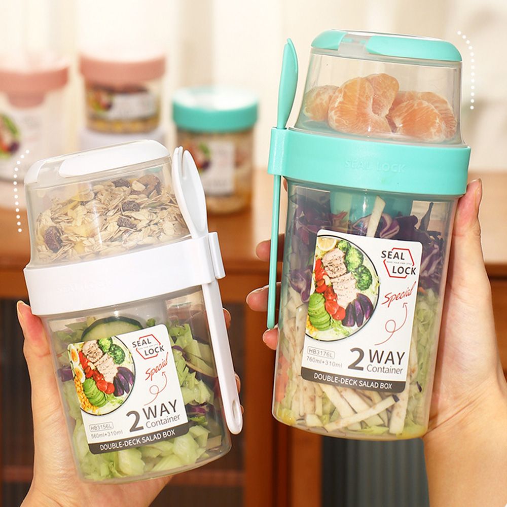 Double-layer Fresh-keeping Box - Meal Prep Yogurt ulasan dan harga