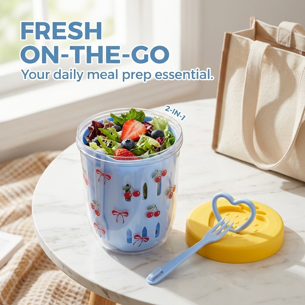 Plastic Salad Container with L - Meal Prep Yogurt ulasan dan harga