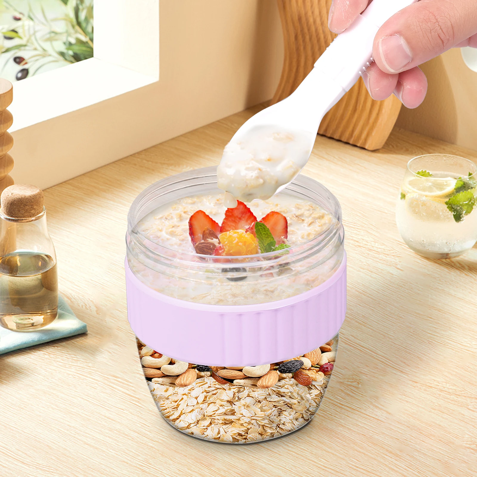 Double Layer Overnight Oats Co - Meal Prep Oatmeal Jars ulasan dan harga