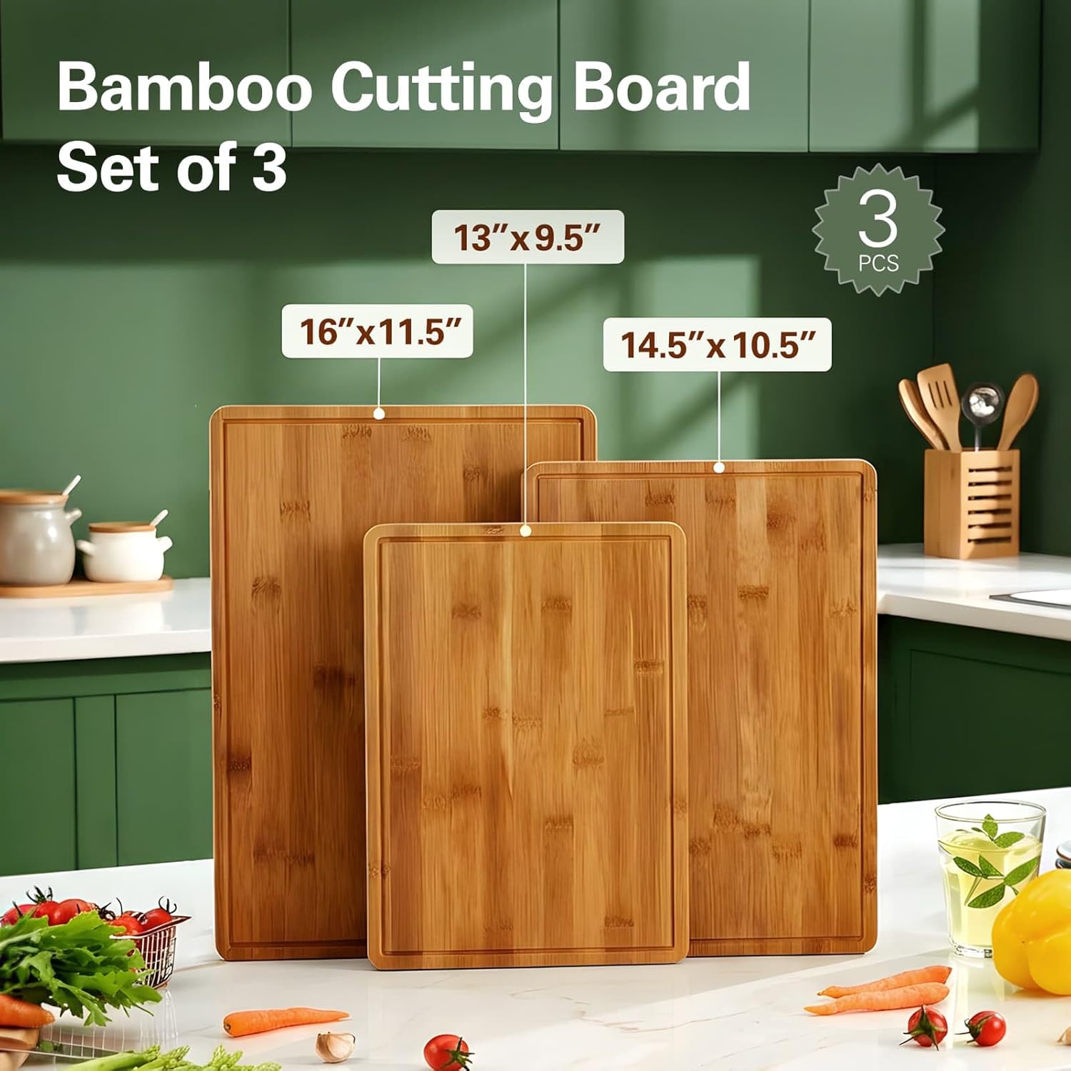 Bamboo Cutting Boards for Kitc - Meal Prep For Cutting ulasan dan harga