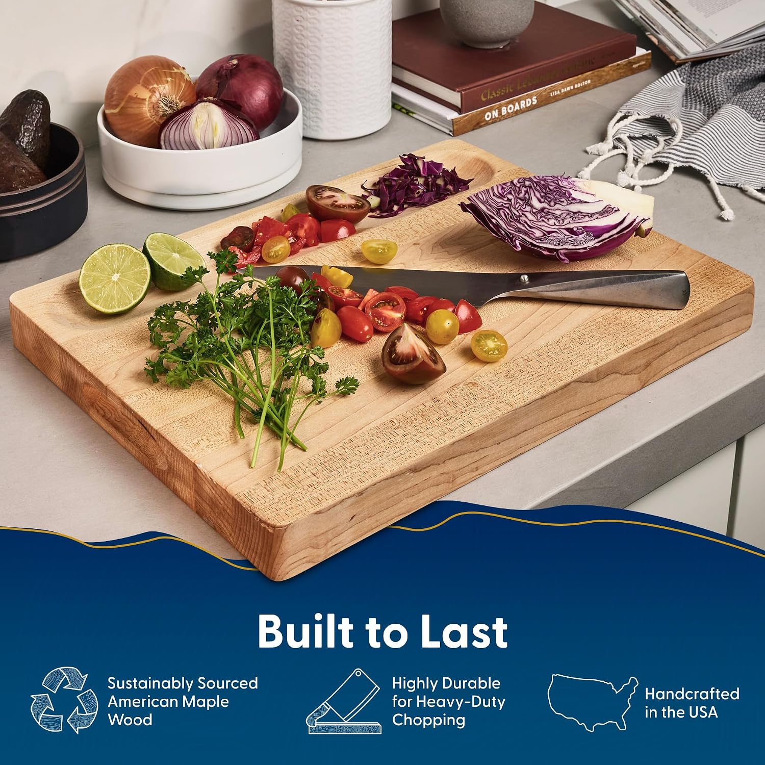 Hard Maple Wood Cutting Board, - Meal Prep For Cutting ulasan dan harga