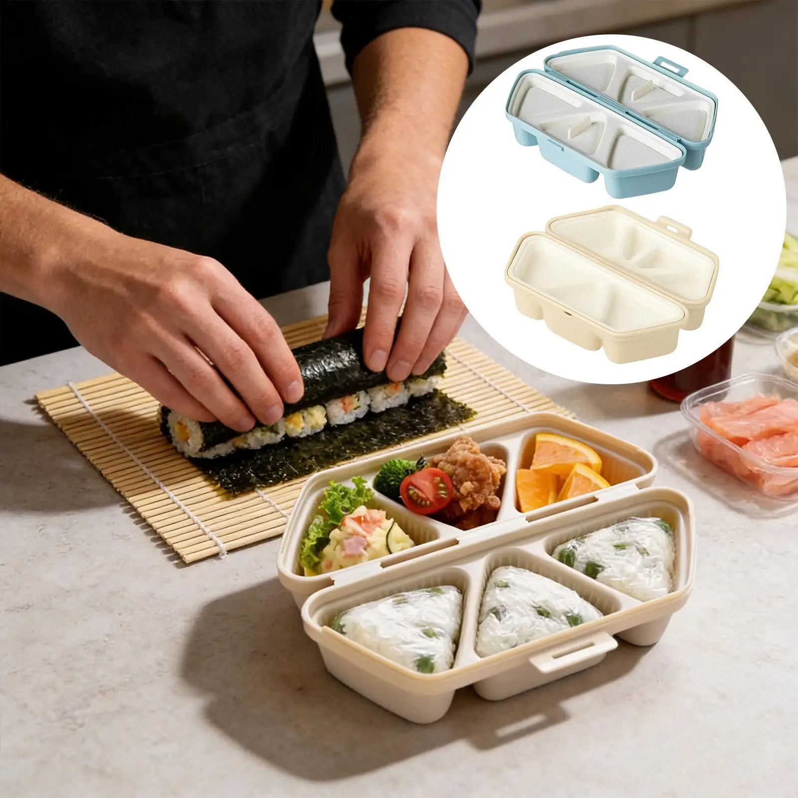 Sushi Mold Maker 6 Cavity Tria - Meal Prep Onigiri ulasan dan harga